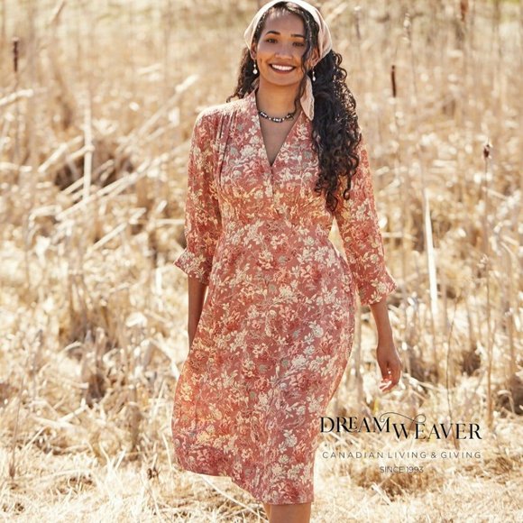 Greta's Garden Tea Dress Terracotta | April Cornell - Picture 5 of 8